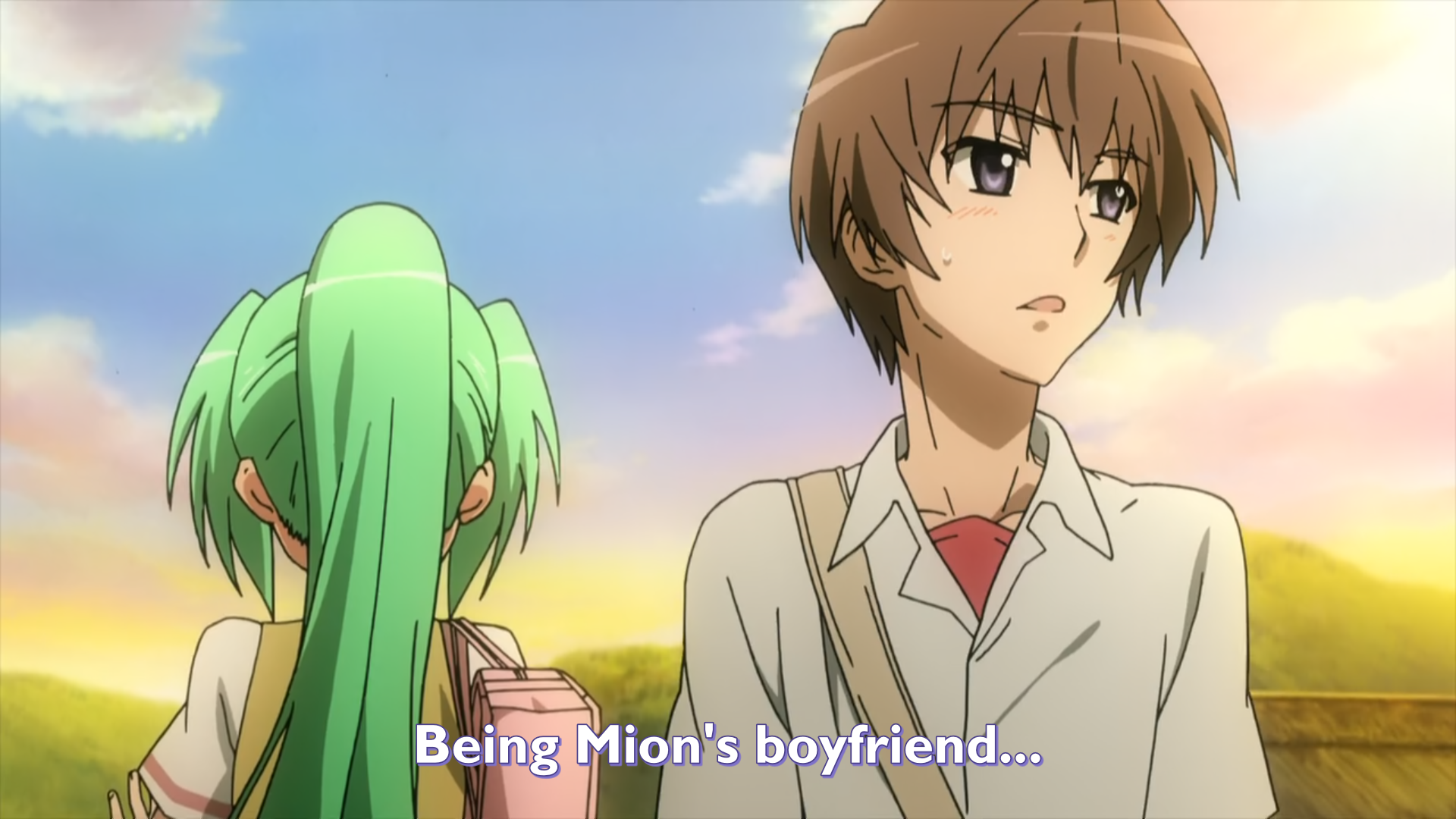 Mion and Keiichi.