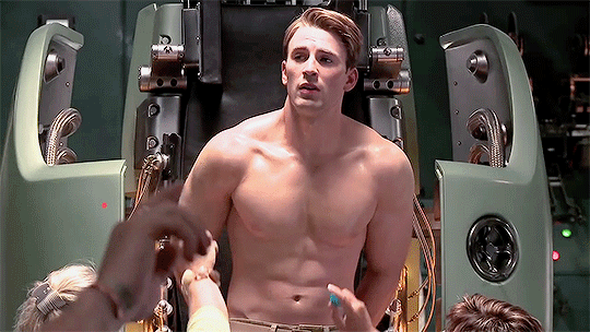 Chris Evans behind the scenes of Captain America The First Avenger (2011) 