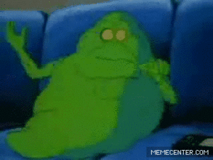  Fake Slimer watching The Return of Godzilla on the TV