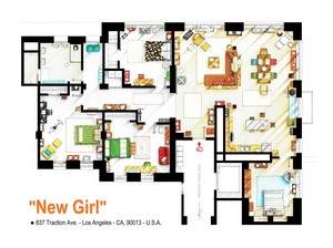 Floorplan of the loft from NEW GIRL