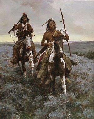  Blackfoot Raiders door Howard Terpning