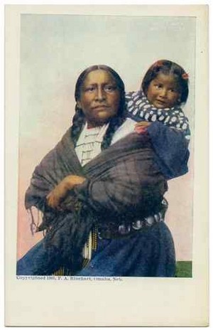  1905 UDB Postcard Native American Indian Sioux woman and Papoose Frank A. Rinehart
