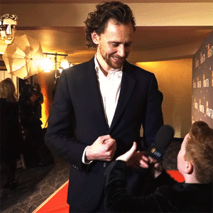 Braydon catching up with Tom Hiddleston at the 2019 BAFTA Film Gala