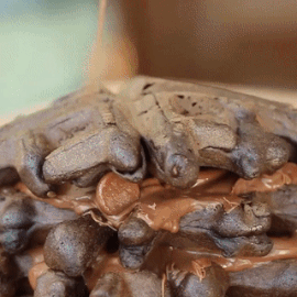  चॉकलेट Nutella waffles, वेफल्स