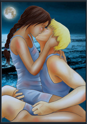 Peeta/Katniss Fanart - Kiss On The Beach