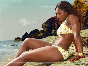  Serena Williams - 바닷가, 비치 바탕화면