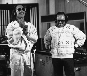  Stevie Wonder And Quincy Jones In The Recording Studio