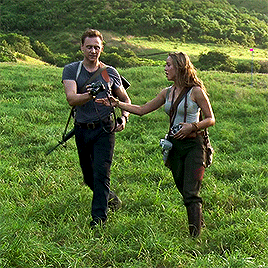 Tom Hiddleston and Brie Larson behind the scenes of Kong Skull Island (2017) 