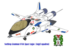  White blue VF-8A Space Logan ( Fighter mode )