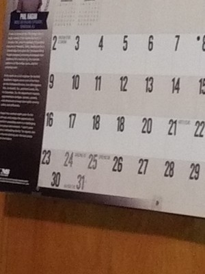 Calendar Misprint