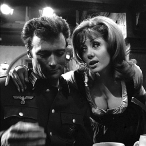 Clint Eastwood and Ingrid Pitt on the set of Where Eagles Dare (1968)