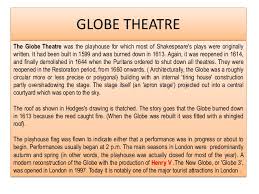 Facts Pertaining To The Globe Theatre