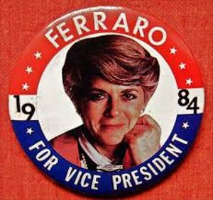  Geraldine Ferraro Endorsement Button