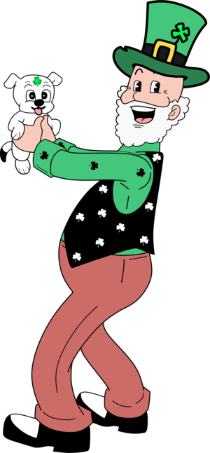  Grandpa Boop animê St. Patrick's dia Render
