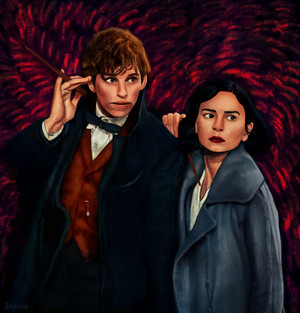  Newt/Tina Drawing - Fantastic Beasts And Where To Find Them