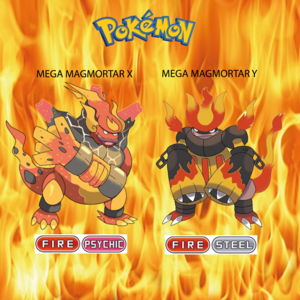  Pokemon (8 Generation) Mega Magmortar X & Mega Magmortar Y