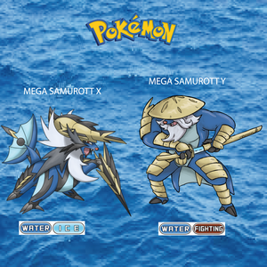  Pokemon (8 Generation) Mega Samurott X & Mega Samurott Y