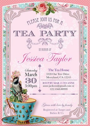  お茶, 紅茶 Party Invite 🌺