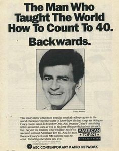  Vintage Promo Ad For American puncak, atas 40 Radio