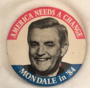  Walter Mondale Endorsement Button