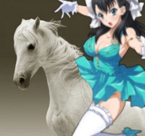  Xuelan rides on her Beautiful White Horse