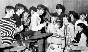  Beatles with their fans