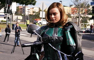  Brie Larson behind the scenes of Captain Marvel
