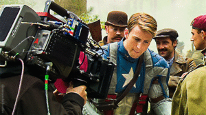  Chris Evans and Sebastian Stan behind the scenes of Captain America: The First Avenger (2011)