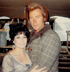  Clint Eastwood photographed with an extra on the set of Paint Your Wagon (1969)