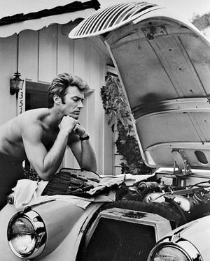  Clint Eastwood works on his Mercedes (1968)