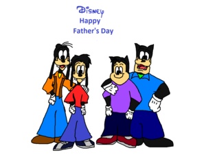  迪士尼 Happy Father's 日 Goofy and Max Goof and Pete and PJ
