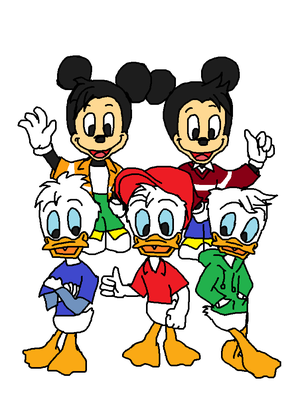 Huey Dewey and Louie Duck Ducktales Reboot Original and Morty and Ferdie Fieldmouse 