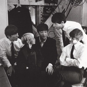  Beatles with a young fan