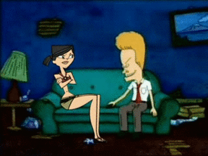  Beavis and Heather watchng Possible Angelic G on the TV