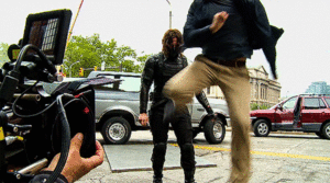 Cap vs Bucky (actors and stunts doubles)