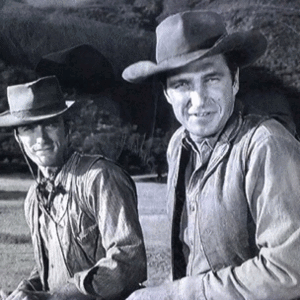  Clint as Rowdy Yates (Rawhide) with Eric Fleming as Gil Favor