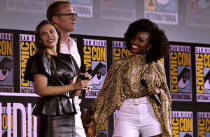  Elizabeth Olsen, Paul Bettany, and Teyonah Parris -Marvel Studios Panel, 2019 San Diego Comic Con