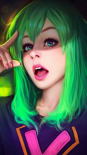  Green Haired Girl