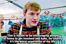 James Acaster in The Great Celebrity Bake Off for Stand Up to Cancer