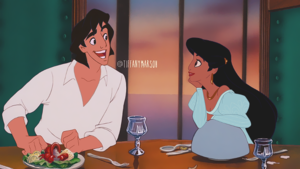 Jasmine as Ariel and Al as Eric