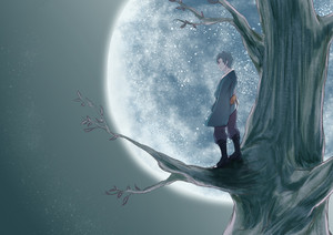  Mitsuki with the moon