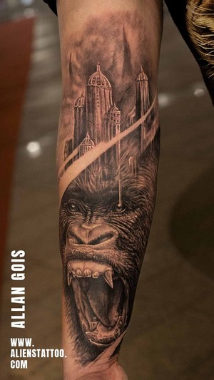  Realistic Gorilla Tattoo
