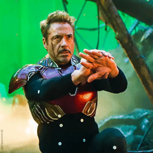 Robert Downey behind the scenes of Avengers: Endgame