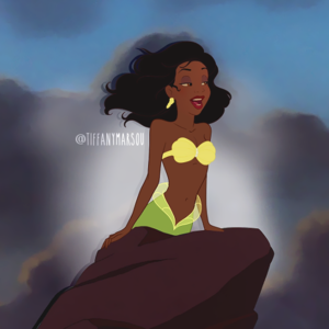  Princess Tiana as Princess Ariel