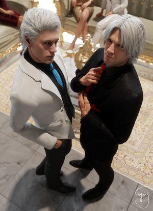 dante and vergil (devil may cry and 1 more) drawn by sebby1725
