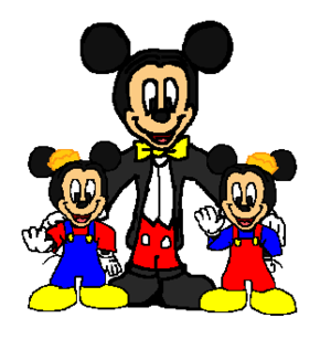  Walt Disney Mickey souris and his Twin Nephews Morty and Ferdie Fieldmouse