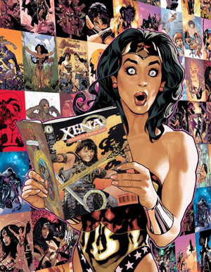  Wonder Woman reads Xena comic book magazine