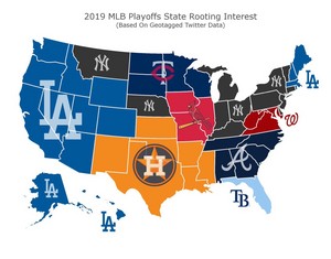 2019 MLB Playoffs State Rooting Interest