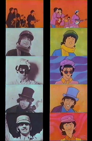  Beatles vs Cartoon Beatles