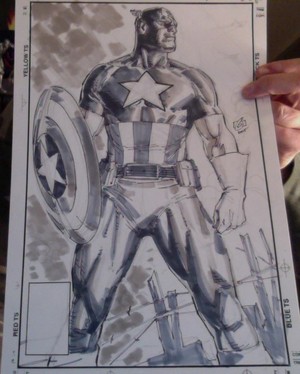 Captain America by Ron Garney (Art Process)